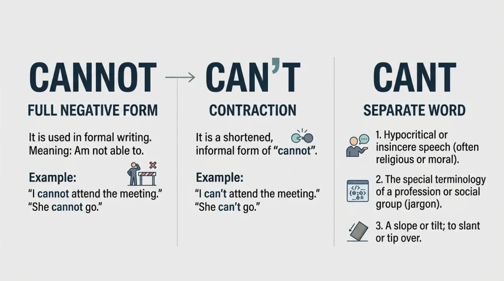 Cant vs Cannot