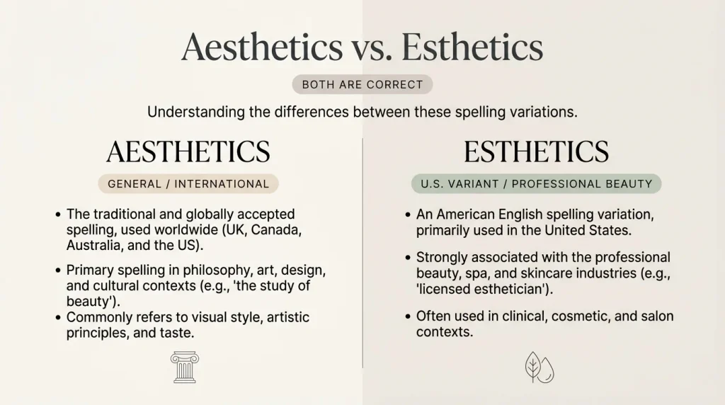 Aesthetics vs Esthetics