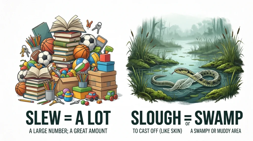 Slew vs Slough: What’s the Difference?